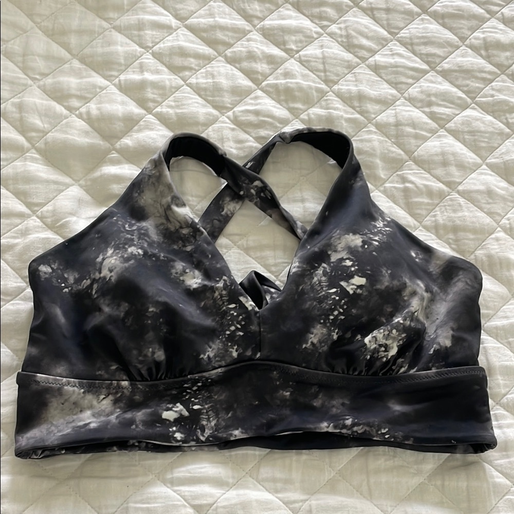 Athleta Black and Gray Swim top